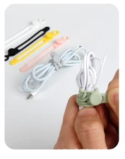 10-Pack Silicone Reusable Cable Ties, Multipurpose Elastic Straps