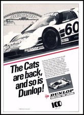 1988 Dunlop Tires Jaguar Race Vintage Advertisement Print Art Car Ad J943
