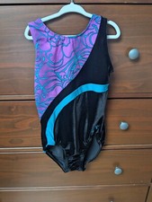 GK ELITE Gymnastics Dance Leotard Purple Teal Tiger Zebra AXS