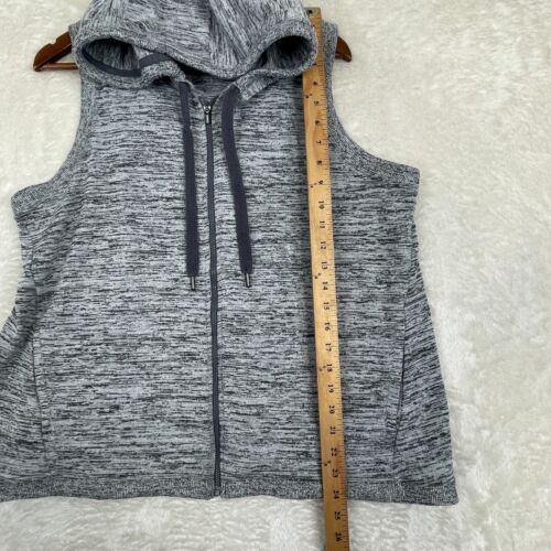 Athleta Hoodie Sweatshirt Womens Large Gray Sleeveless Full Zip Open Back Gym - Picture 3 of 13
