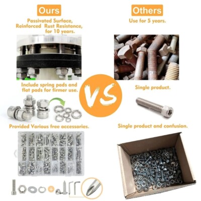 890Pcs Comprehensive Screw and Nut Set Accessory for Various Assembly Needs