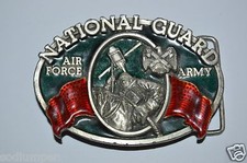 WOW Nice Vintage 1982 National Guard USAF Army Colored Belt Buckle Air Force