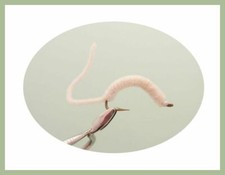 6 White Worms, Trout Flies, For Fly Fishing, Size 10 Great fun! Fishing Flies