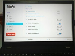 Lenovo ThinkPad T490, T590, T495, P53s, P43s, BIOS Passwort entsperren