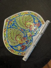 Meenakari Key Holder Gold Metal Wall Mounted Key Organizer With 4 Hooks India