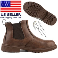 Work Boots Indestructible Shoes Mens Slip On Shoes Safety Shoes Steel Toe Shoes