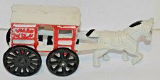 Vintage Cast Iron Horse Drawn Fresh Milk Wagon Carriage