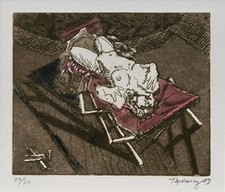 Norbert Tadeusz, "AKT" Aquatintaradierung, Kleinstauflage, 22/30, 1995