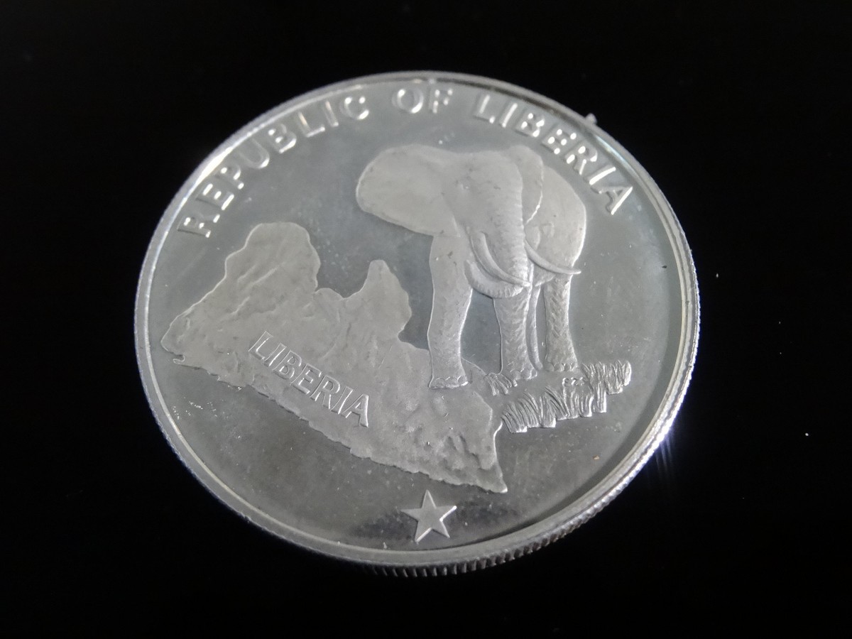 1974 PROOF REPUBLIC OF LIBERIA FIVE DOLLAR COIN | eBay