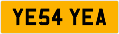 YE54 YEA YES FOR YEA FUNNY CHEEKY BIG BOSS PRIVATE REGISTRATION CHERISHED NUMBER