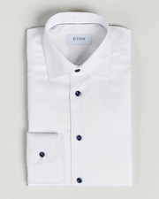ETON White Signature Twill Shirt White Wrinkle Free Contemporary Fit 40 15 3/4