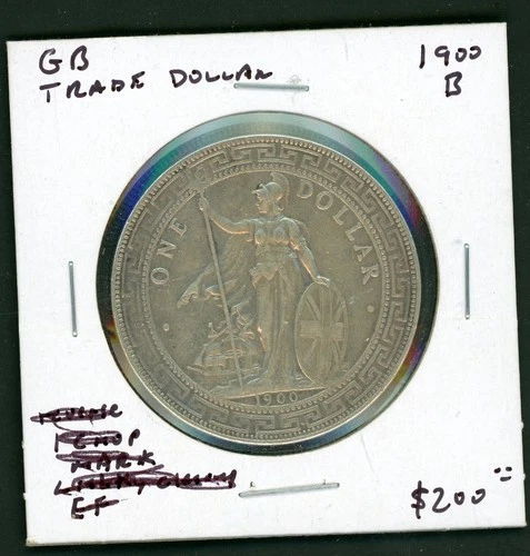 GREAT BRITAIN 1900 TRADE DOLLAR SILVER COIN - KM# T5 - AS SHOWN
