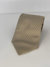Brooks Brothers Makers Silk Repo Tie Yellow Gold Check Jacquard Made in USA