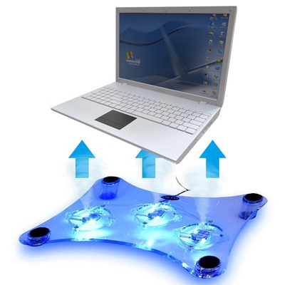 #ad 3 Fans USB Cooler Cooling Pad Stand LED Light Radiator for Laptop PC Notebook $12.55