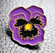 Purple poppy pansy pin badge 2025