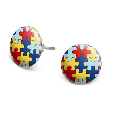 Autism Awareness Vielfalt Puzzleteile Neuheit versilberte Ohrstecker
