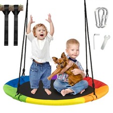 40 Inch Saucer Tree Swing for Kids Outdoor,Disc Round Swing with Waterproof T...