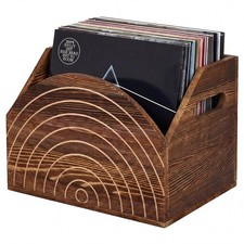 Wood Vinyl Record Storage, Retro  Classic Vinyl Record Holder for 60 Record...