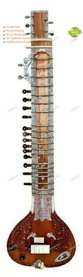 Hand Paint Tun Wood Indian Musical Brown Electric Trable Sitar