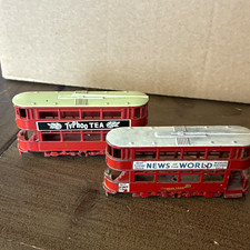 Lesney 2x London Tram No.1 Diecast Models Typhoo Tea & News of the World