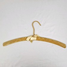 Gold Velvet Clothes Hanger 16" Over Wood Clothing Vintage Victorian Boudoir