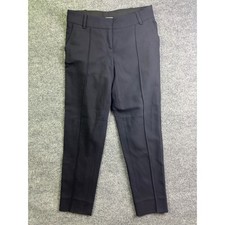 Oscar de la Renta Dress Pants Women 6 Navy Blue Wool Blend Silk Lined Italy