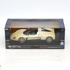 Unopened Mattel Hot Wheels 1 18 Maserati MC12 white miniature car with discolora