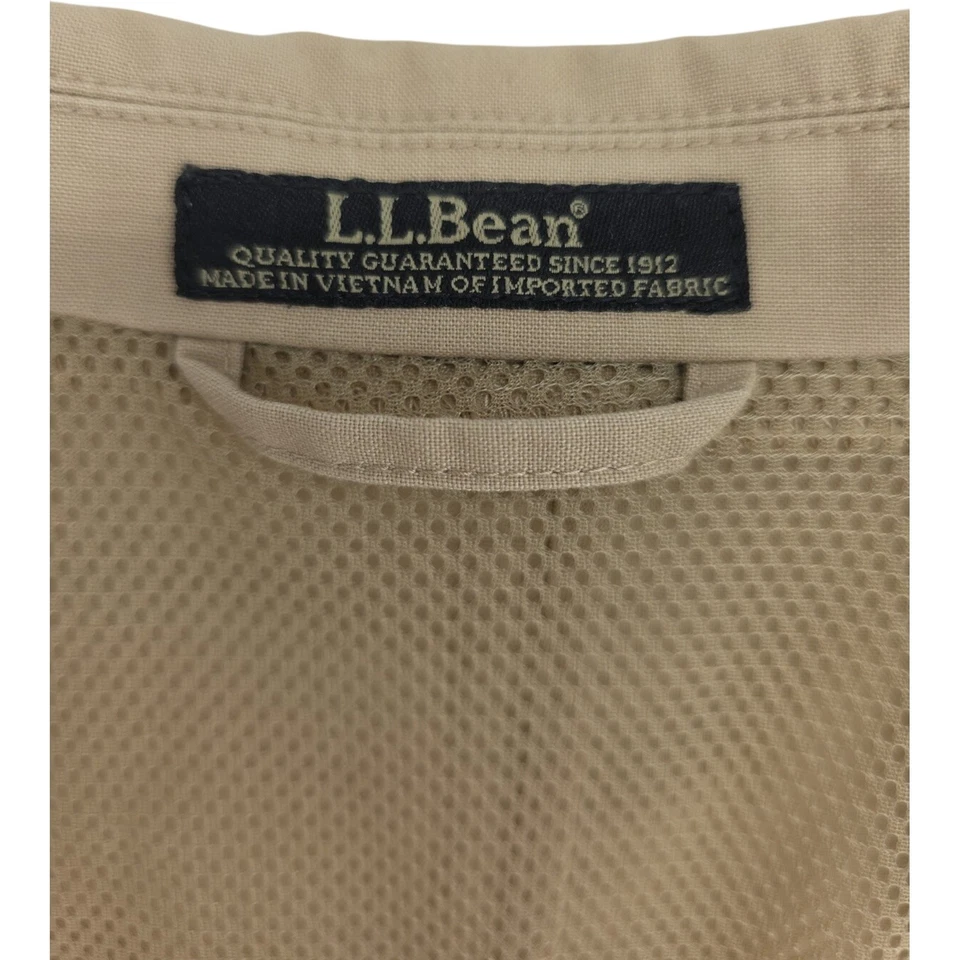 L.L. Bean Mens Khaki Blazer Sport Coat Jacket 2-Button Cotton Size 44 Tall - Image 3 of 4