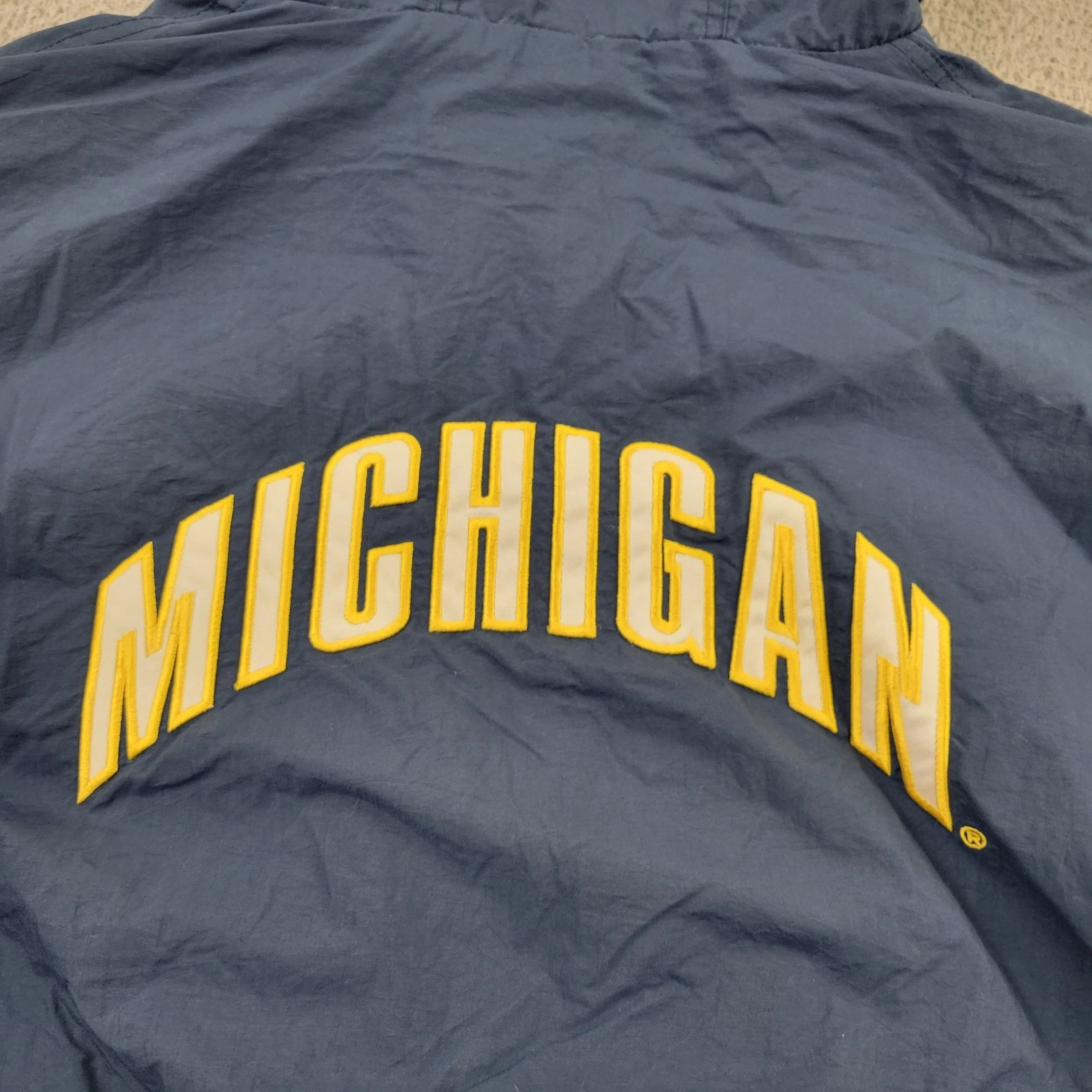University of Michigan Jacket Mens XL Lined VTG 90s Embroidery Hooded Vesi - product detail image 6