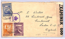 MOZAMBIQUE WW2 Cover Beira GB London Censor 1943 Portugal Cols{samwells}WB61