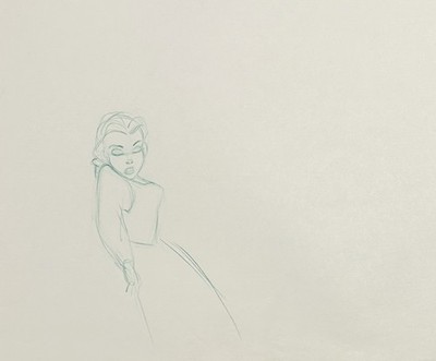 Original Disney 1991 Beauty and the Beast Production Drawing of Belle