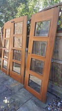 3 X Internal House Doors with 4 Glass Panels Shaker Style 76 W 98 H Wood Used