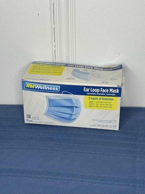 RM Wellness 50 Blue Disposable 3-Ply Ear Loop Face Masks