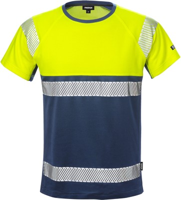 FRISTADS 129511-171 High Vis T-Shirt, Kl. 1 7518 THV  Gr.M Warnschutz-Gelb/Marin