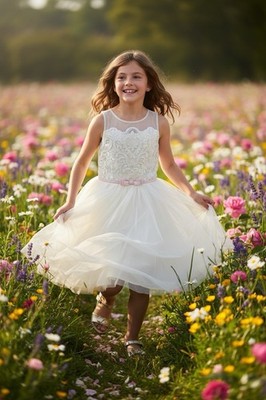 Jona Michelle Girls White Sunday Confirmation Sleeveless Dress Lace Bow  Size 12 | eBay