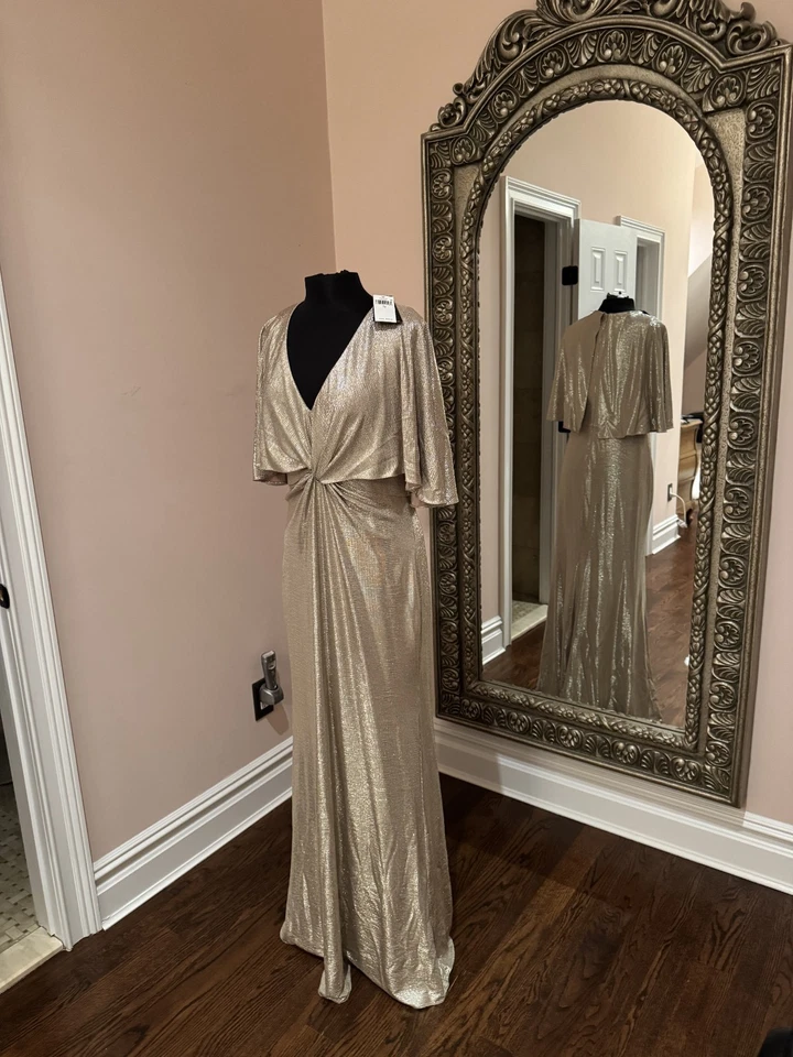 Ralph Lauren Formal Gown Jersey Cape Gown Women's Dress UK Size 12, M, New - Image 2 of 4