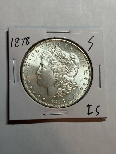 1878-S Morgan Silver Dollar Coin Choice GEM BU UNC Lustrous Coin