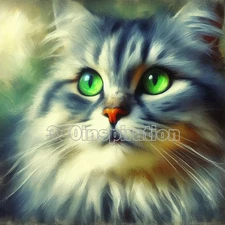 Digital Image Picture Photo Wallpaper Background Desktop Art Cat Painting #A230