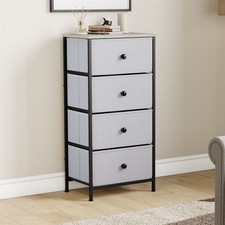 SALE 4 Drawer Grey Fabric Chest of Drawers Bedroom Storage Unit