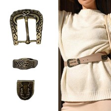 Classical Metal Belt Buckle Carved Flower Belt Buckle DIY Accessories for Unisex