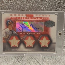 Justin Morneau 2007 Topps Triple Threads Bat Auto Rare #d /99 Twins Patch