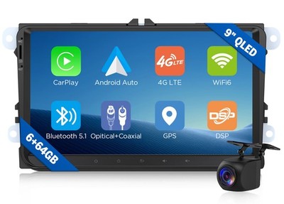 Android 13 6+64GB Car Radio Stereo CarPlay for VW Passat Golf Polo Seat T5 Skoda