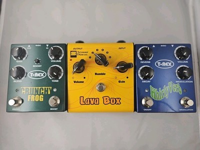 Three Effects Pedals - Seymour Duncan Lava Box, T-Rex Crunchy Frog & Whirly Verb