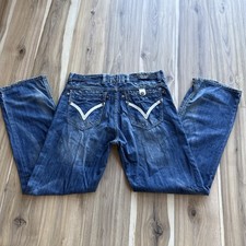 Vintage Y2K Parish Nation E-506 Size 36x32 Baggy Mens Raw Denim Blue Jeans
