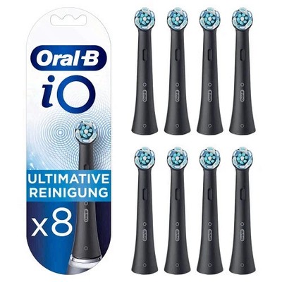 Oral-B iO Black Ultimative Reinigung Aufsteckbürsten 8 Stück Zahnbürstenaufsatz~