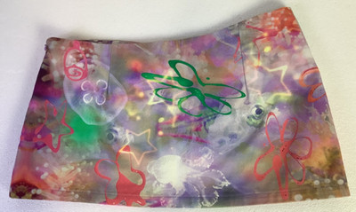 Collina Strada Multicolor Star Fish Wave Mini Skirt purple floral zipper Size S