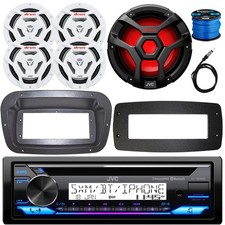 JVC KD-T92MBS Stereo Receiver, 4x 6.5" Speakers, 10" 1300W Marine Black LED Sub