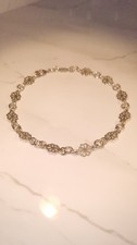 Ladies Sterling Silver Vintage Floral Design Chain Bracelet New Dated 1972