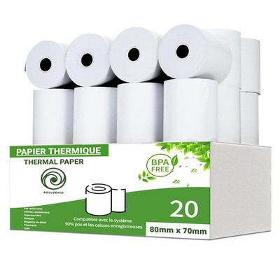 PremiumThermopapierrollen, 80 x 70 x 12 mm, für EPOS und POSDrucker, kompatib...