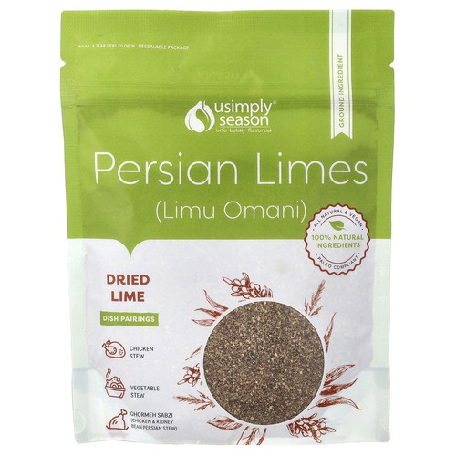 Dried Lime, Persian Limes (Limu Omani), Ground, 4 oz (113 g)